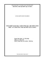 Tích hợp giáo dục giới tính qua bộ môn sinh học 11 ở trường THCSTHPT quan hóa 