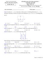 Đề kiểm tra giải tích 12 chương 1 năm 2019 2020 trường đoàn thượng hải dương 