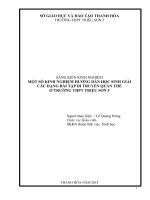 Một số kinh nghiệm hướng dẫn học sinh giải các dạng bài tập di truyền quần thể ở trường THPT triệu sơn 5 
