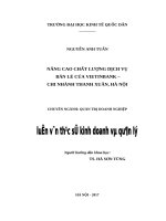 Luận văn thạc sỹ - Nâng cao chất lượng dịch vụ bán lẻ của Vietinbank – chi nhánh Thanh Xuân, Hà Nội