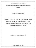 Nghiên cứu các yếu tố ảnh hưởng tới ý định sử dụng hệ thống chiếu sáng thông minh của người tiêu dùng tại thành phố hồ chí minh 