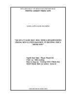 Quản lý giáo dục học sinh có khó khăn trong rèn luyện đạo đức ở trường THCS minh sơn 