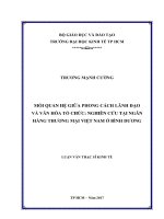 Mối quan hệ  giữa phong cách lãnh đạo và  văn hóa tổ chức  nghiên cứu tại ngân hàng thương mại việt nam ở bình dương 