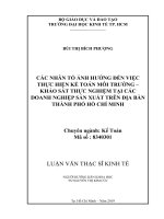 Các nhân tố ảnh hưởng đến việc thực hiện kế toán môi trường   khảo sát thực nghiệm tại các doanh nghiệp sản xuất trên địa bàn thành phố hồ chí minh 