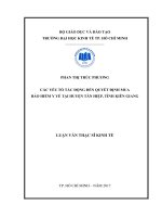Các yếu tố tác động đến quyết định mua bảo  hiểm y tế tại huyện tân hiệp, tỉnh kiên giang 