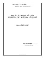 chuyên đề ôn thi THPT QG môn địa lý: Địa lí dân cư