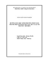 Hướng dẫn học sinh phương pháp giải nhanh một số dạng bài tập quy luật di truyền men đen 