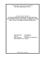 Sử dụng phương pháp quần thể để giải nhanh một số bài tập trắc nghiệm về tính quy luật của hiện tượng di truy 