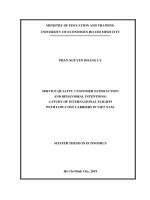 Service quality, customer satisfaction and behavioral intentions  a study of international flights with low cost carriers in viet nam 