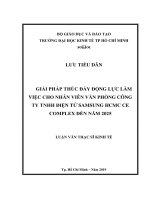 Giải pháp thúc đẩy động lực làm việc cho nhân viên văn phòng công ty TNHH điện tử samsung HCMC CE complex đến năm 2025 