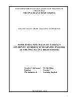 Some effective ways to attract students interest in learning english at thuong xuan 2 high school 