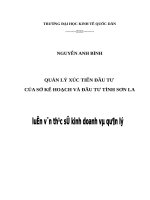 LUẬN VĂN THẠC SỸ - QUẢN LÝ XÚC TIẾN ĐẦU TƯ CỦA SỞ KẾ HOẠCH VÀ ĐẦU TƯ TỈNH SƠN LA