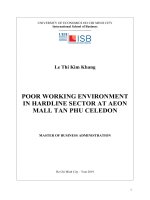 Poor working environment in hardline sector at aeon mall tan phu celedon 