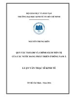 Quy tắc taylor và chính sách tiền tệ của các nước đang phát triển ở đông nam á 