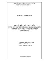 Một số giải giải pháp phát triển năng lực hợp tác của học khi dạy bài chuyện chức phán sự đền tản viên 