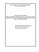 SÁNG KIẾN KINH NGHIỆM một CÁCH THIẾT kế bài dạy HAI văn bản kí “NGƯỜI lái đò SÔNG đà” và “AI đã đặt tên CHO DÒNG SÔNG” THE 