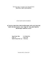 SỬ DỤNG PHƯƠNG PHÁP HÌNH học để GIẢI NHANH một số bài TOÁN cực TRỊ về TOẠ độ TRONG HÌNH học KHÔNG GIAN 