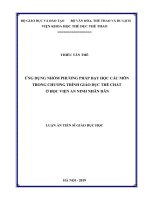 Ứng dụng nhóm phương pháp dạy học các môn trong chương trình giáo dục thể chất ở Học viện An ninh nhân dân