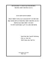 Phát triển năng lực giải quyết vấn đề cho học sinh lớp 12 ở trường THPT thường xuân 2 trong dạy đọc hiểu văn bản tuyên ngôn độc lập của hồ chí minh 