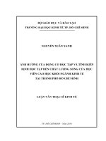 Ảnh hưởng của động cơ học tập và tính kiên định học tập đến chất lượng sống của học viên cao học khối ngành kinh tế tại thành phố hồ chí minh 