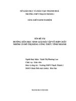 Hướng dẫn học sinh giải bài tập đồ thị của hợp chất nhôm bằng công thức tính nhanh 