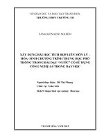 Xây dựng bài học tích hợp liên môn lý  hóa  sinh chương trình trung học phổ thông trong bài dạy nước có sử dụng 