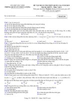 Đề tập huấn thi THPT quốc gia 2019 môn vật lý sở GDĐT bắc ninh 