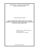 Nâng cao hiệu quả phần nghị luận văn học (5,0 điểm) trong đề thi THPTQG cho học sinh lớp 12 ở trường THPT triệ 