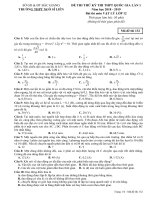 Đề thi thử THPTQG môn vật lý lần 1 năm 2018 2019 trường ngô sĩ liên bắc giang 