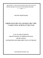 Chính sách tiền tệ lạm phát mục tiêu và khả năng áp dụng ở việt nam 