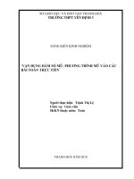 Vận dụng hàm số mũ   phương trình mũ vào các bài toán thực tiễn 