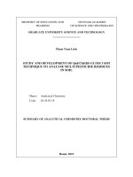 Nghiên cứu phát triển kỹ thuật QuEchERS GC MS 3 SIM để phân tích đồng thời dư lượng hoá chất bảo vệ thực vật trong đất tt tiếng anh 