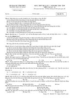 Đề khảo sát vật lý 12 lần 2 năm 2018 2019 trường lê xoay vĩnh phúc 