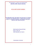 Tích hợp kiến thức liên môn vào giảng dạy tác phẩm “ai đã đặt tên cho dòng sông” nhằm nâng cao chất lượng và tạo hứng thú học tập cho học sinh lớp 12 