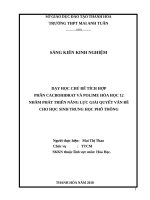 DẠY học CHỦ để TÍCH hợp PHẦN CACBOHIĐRAT và POLIME hóa học 12 NHẰM PHÁT TRIỂN NĂNG lực GIẢI QUYẾT vấn đề CHO học 