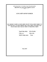 Xác định và rèn luyện một số kỹ năng phát hiện và giải quyết vấn đề thông qua dạy học giải bài tập toán phần bất đẳng thứ