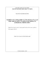 NGHIÊN cứu TỔNG hợp và ỨNG DỤNG của vật LIỆU KHUNG hữu cơ KIM LOẠI (MOFs) từ LINKER đa NHÓM CHỨC tt 