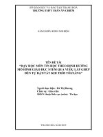 Dạy học môn tin học theo định hướng mô hình giáo dục STEM qua ví dụ lắp ghép đèn tự bật tắt khi trời tối sán 
