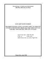 Tích hợp giáo dục học sinh nâng cao nhận thức về tình yêu ở tuổi vị thành niên trong giờ học môn ngữ văn cho học sinh trường THPT hà văn mao 