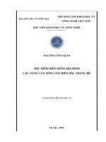 Đặc điểm biến động địa hình các vùng cửa sông ven biển bắc trung bộ 