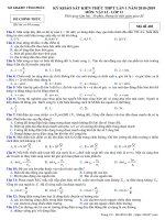 Đề khảo sát kiến thức vật lý THPT lần 1 năm 2019 sở GDĐT vĩnh phúc 