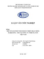 Luận văn tốt nghiệp - Một số giải pháp nhằm hoàn thiện hoạt động Marketing- Mix tại Công ty TNHH FLAVON Việt Nam
