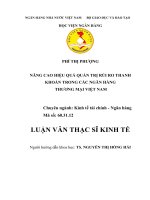 Nâng cao hiệu quả quản trị rủi ro thanh khoản trong các ngân hàng thương mại việt nam  Học viện Ngân hàng 2019