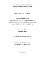 Luận văn tốt nghiệp - Kế toán tiêu thụ và xác định kết quả kinh doanh tại Công ty Cổ phần xuất nhập khẩu và đầu tư công nghệ Hà Nội