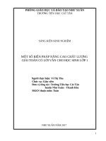 Một số biện pháp nâng cao chất lượng giải toán có lời văn cho học sinh lớp 1 