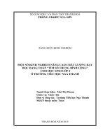 Một số kinh nghiệm nâng cao chất lượng dạy học dạng toán tìm số trung bình cộng  cho học sinh lớp 4  