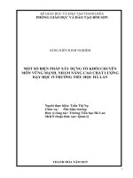 Một số biện pháp xây dựng tổ khối chuyên môn vững mạnh nhằm nâng cao chất lượng dạy học ở trường tiểu học hà lan 