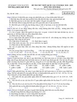 Đề thi thử THPTQG 2019 môn sinh học trường THPT phú bình – thái nguyên 