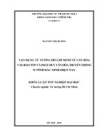 Vận dụng tư tưởng Hồ Chí Minh về văn hóa vào bảo tồn và phát huy văn hóa truyền thống ở tỉnh Bắc Ninh hiện nay