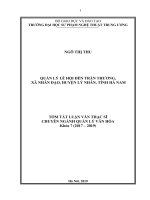 Quản lý lễ hội đền trần thương, xã nhân đạo, huyện  lý nhân, tỉnh hà nam 